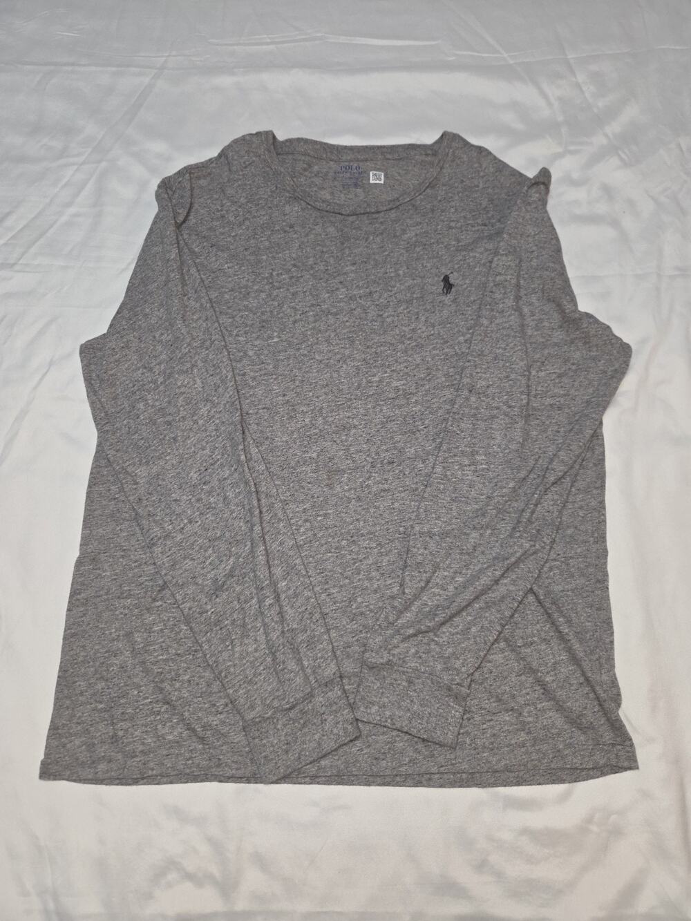 Polo Ralph Lauren Men’s Long Sleeve T-Shirt Size Large Gray All Cotton Pony Logo